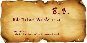 Bühler Valéria névjegykártya